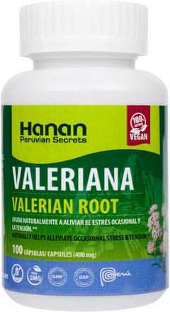 Premium Valerian Root 100 Capsules (Valeriana) - Herbal Supplement from Peru