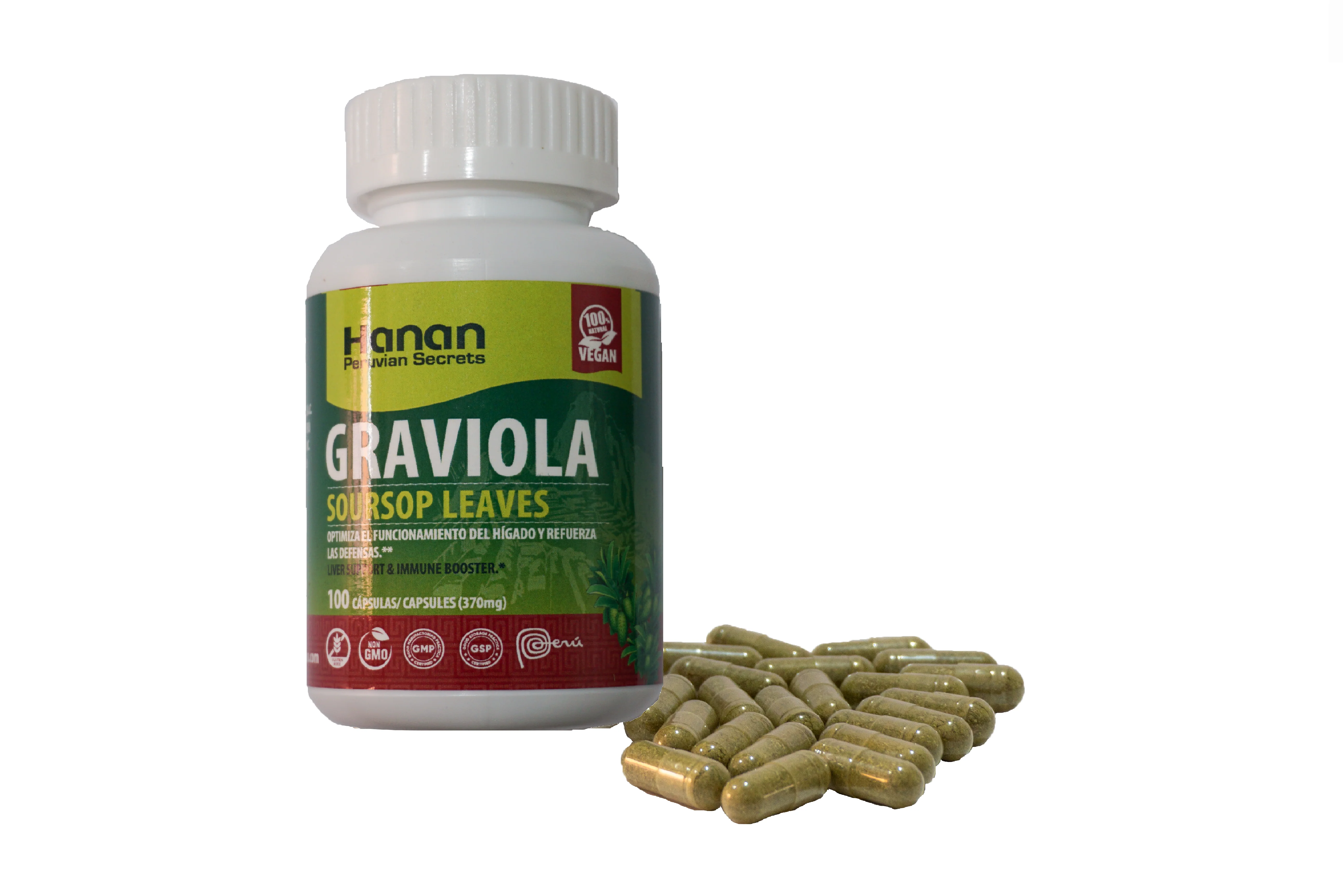 Graviola (Soursop) Leaf Capsules - 100 Capsules of Hojas de Guanabana