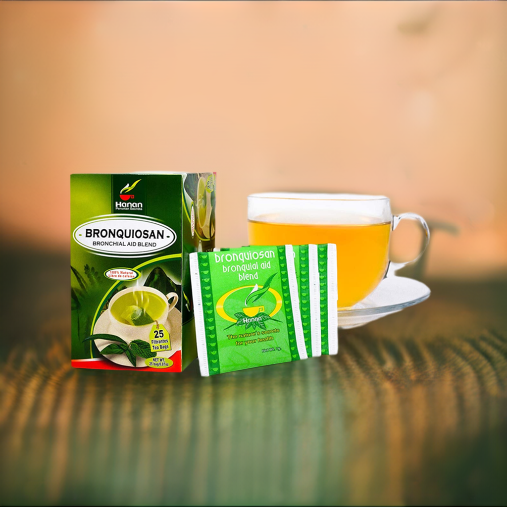Bronquiosan Bronquial Aid Blend Natural Herbal Tea (25 Tea Bags) Eucalyptus, Lungwort, Cat's Claw, Chuchuhuasi
