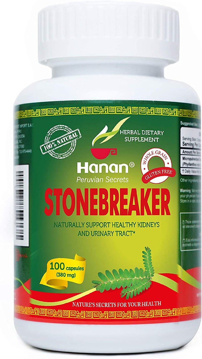 Chanca Piedra Stonebreaker | 100% Natural | 100 Capsules | Aids in Promoting Normal Kidney Function Naturally