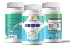 Elderberry 500mg with Zinc & Vitamin C & Echinacea 60 Tablets - Immune Support
