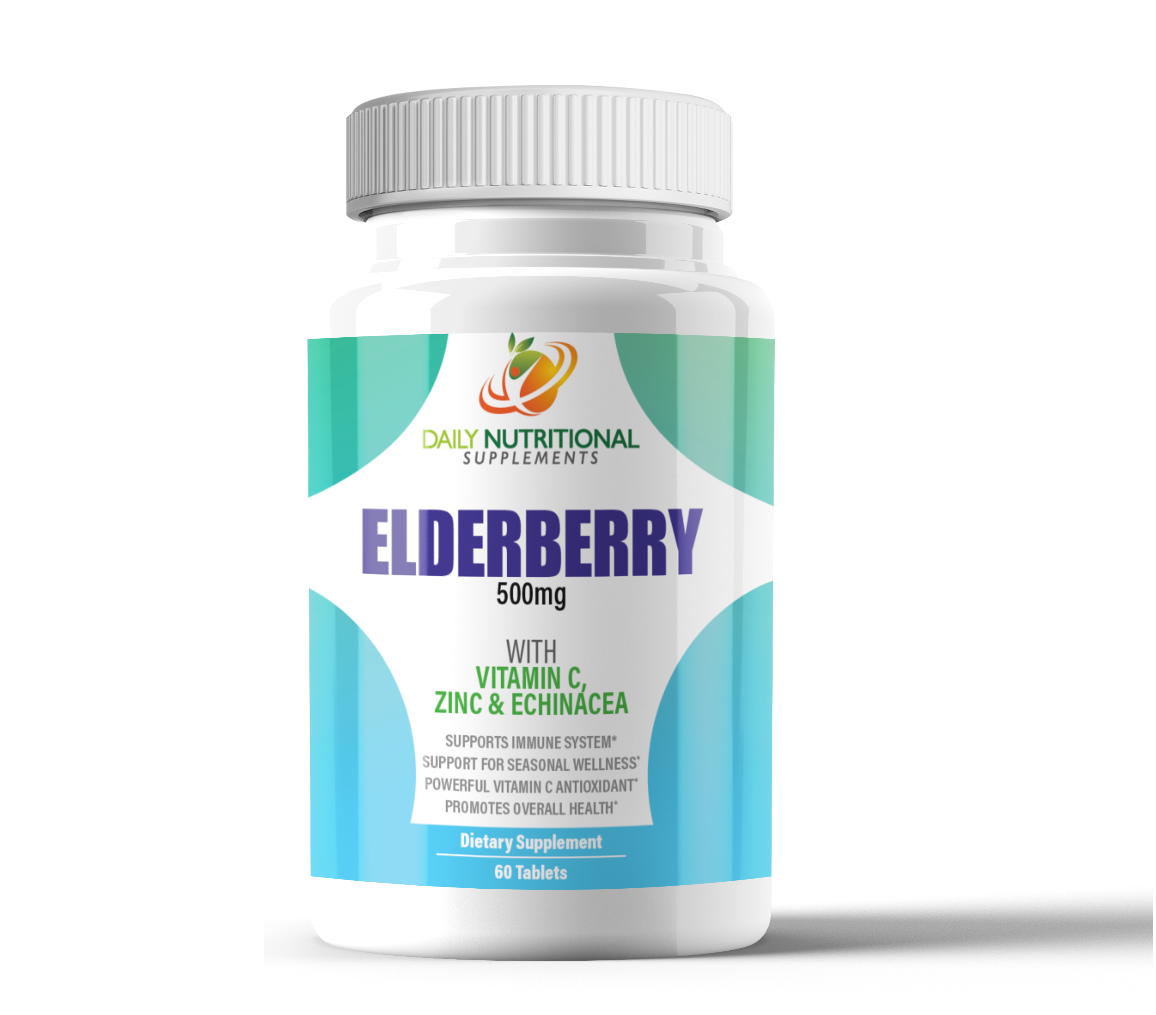 Elderberry 500mg with Zinc & Vitamin C & Echinacea 60 Tablets - Immune Support