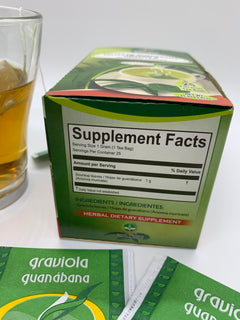 Graviola Soursop Leaves Natural Tea - (25 Tea Bags ) to Optimize Liver function and enhance body's defense.