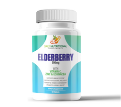 Elderberry 500mg with Zinc & Vitamin C & Echinacea 60 Tablets - Immune Support