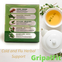 GRIPALFIT Natural Respiratory Care Herbal Tea ( 30 Teabags ) Unique selection of Eucalyptus and more.