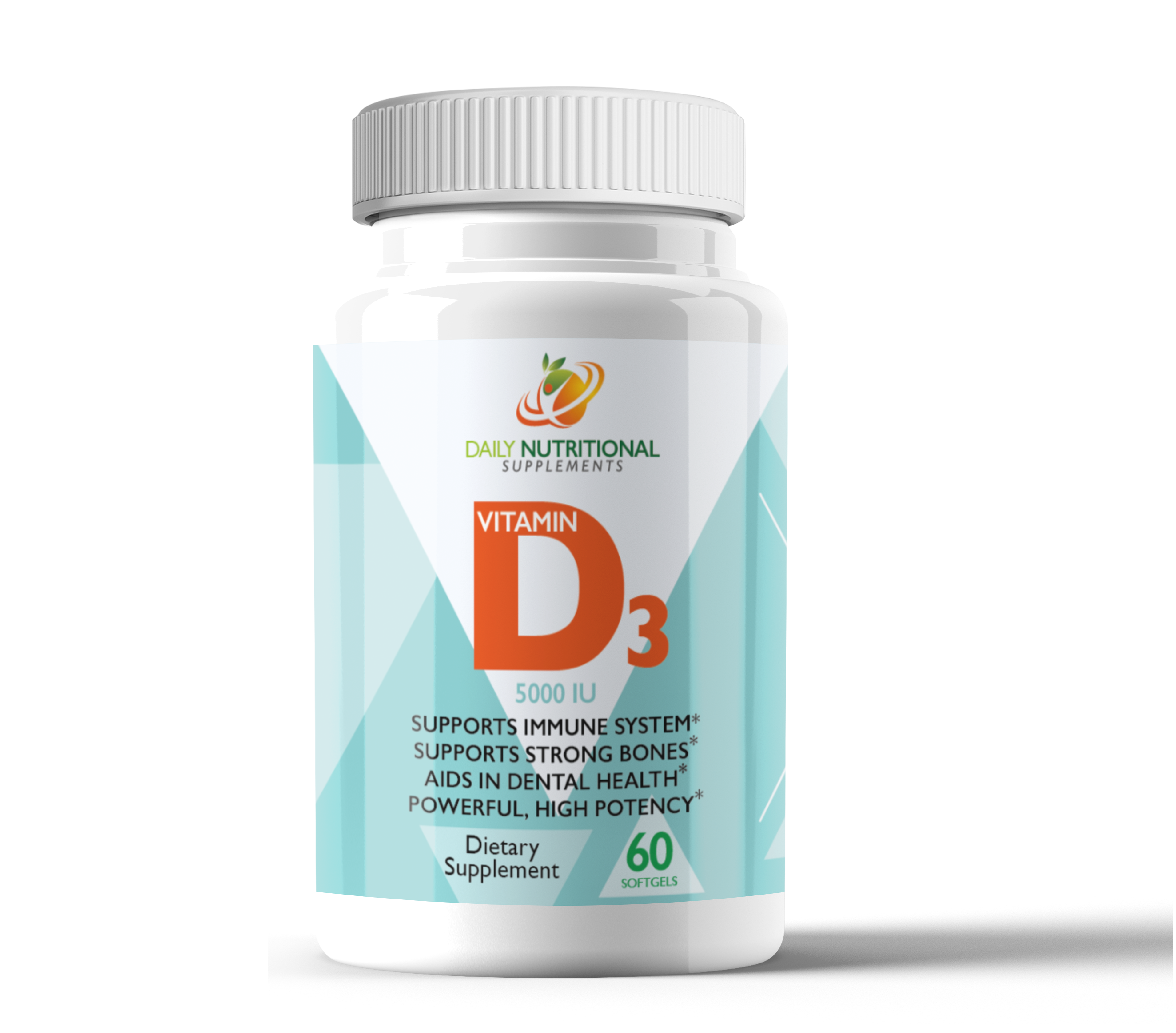 Vitamin D3 5000 IU Immune System Support, Bones Health,Dental Health 60 Softgels